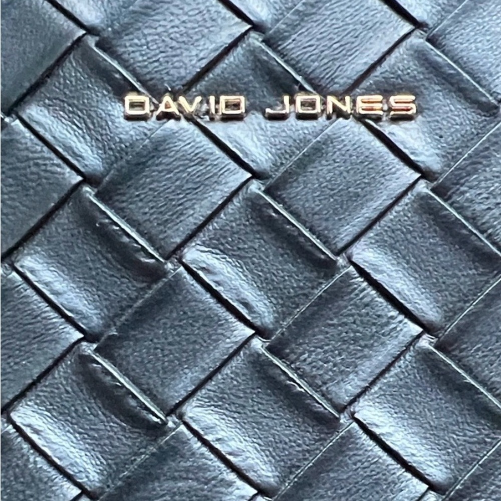 David Jones Black Woven Satchel Bag with Adjustable Strap - Picture 2 of 5